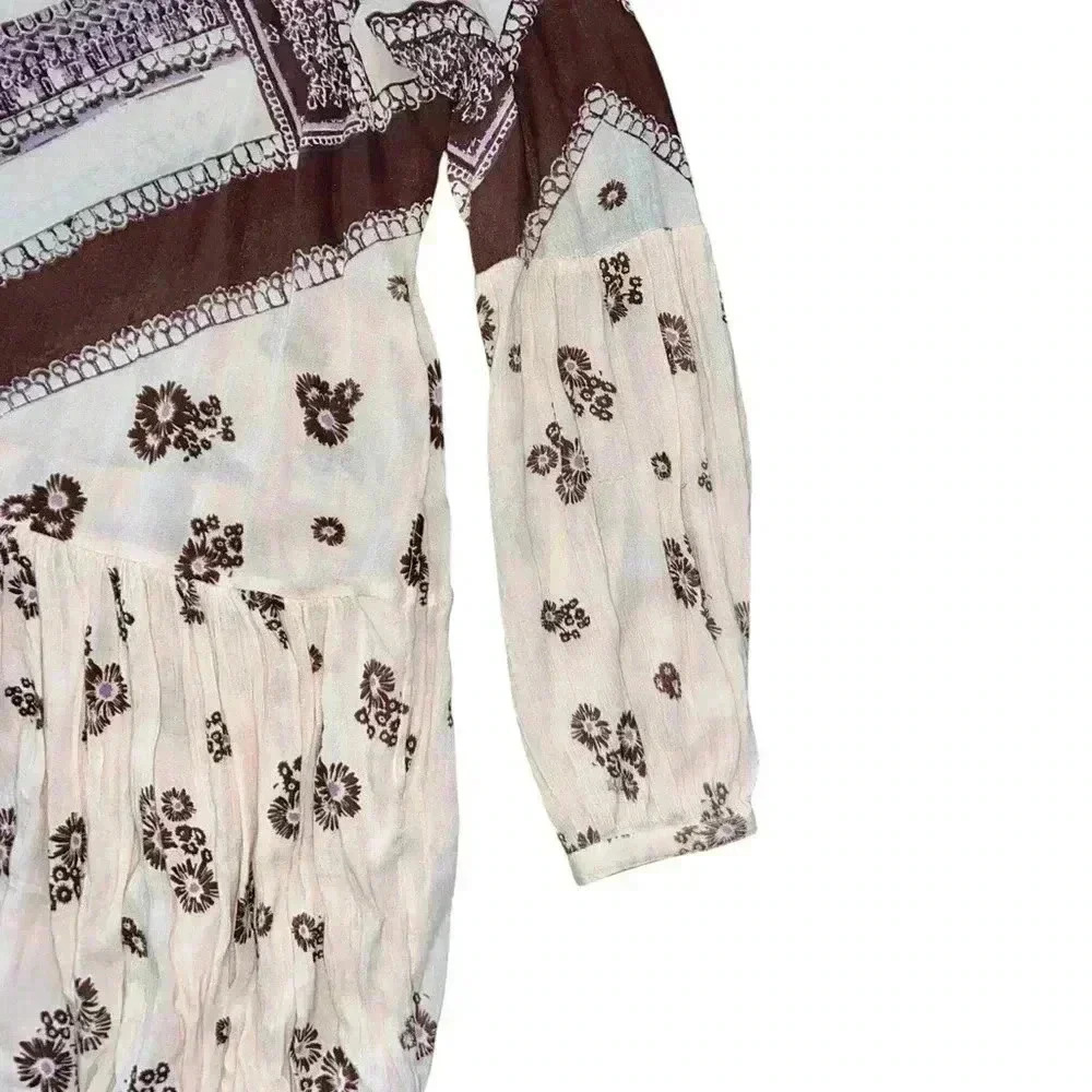 Free People From Your Heart mini long sleeve rayon dress size small - Picture 3 of 8